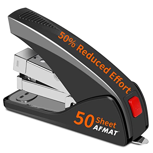 Eco-Friendly AFMAT Stapler for Desk, 50 Sheet Effortless Desktop Kit