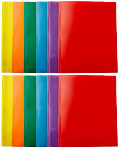 Eco-Friendly Basics Heavy Duty Plastic Folders with 2 Pockets Set