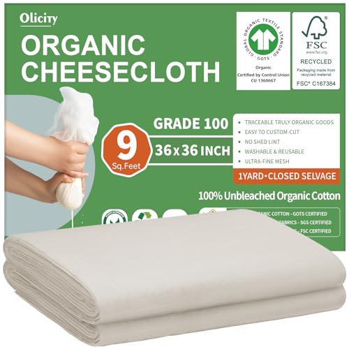 Minimalist Organic Cheese Cloths, GOTS Certified, Grade 100, Essentials