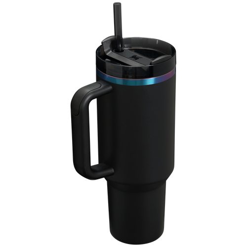Car-Cup Friendly The Black Chroma Quencher H2.0 Flowstate Tumbler D252B - Double-Wall Vacuum Insulated Travel Tumbler with Straw Detail