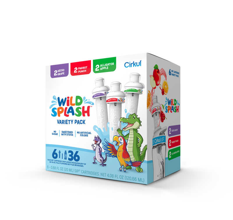 Vitamin-Infused Wild Splash 6-Pack Variety Pack 2TB7 - Zero-Calorie Multi-Flavor Sip Pods for Water Bottle Detail