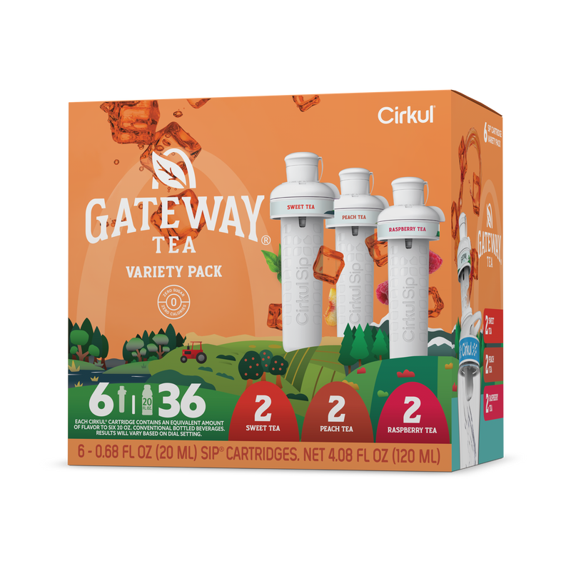 Vitamin-Infused Gateway Tea 6-Pack Variety Pack HM0F - Zero-Calorie Multi-Flavor Sip Pods for Water Bottle - Default Title