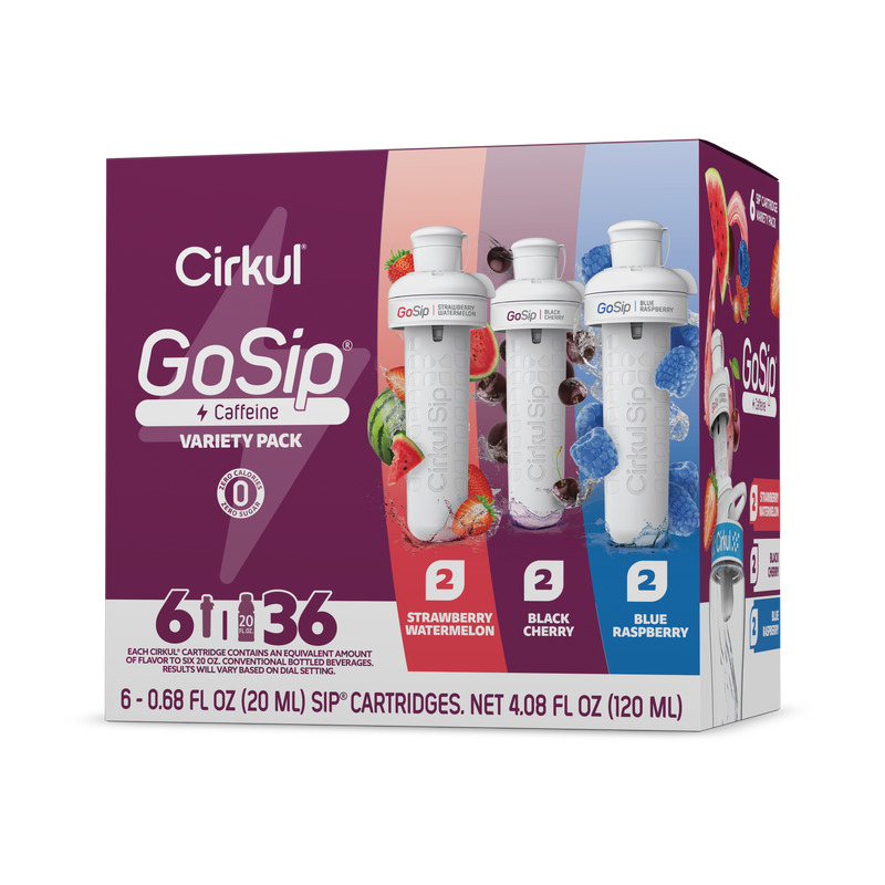 Refreshing Electrolyte GoSip 6-Pack Variety Pack CB6Q - Sugar-Free Fruit Flavor Cartridge Refill - Default Title