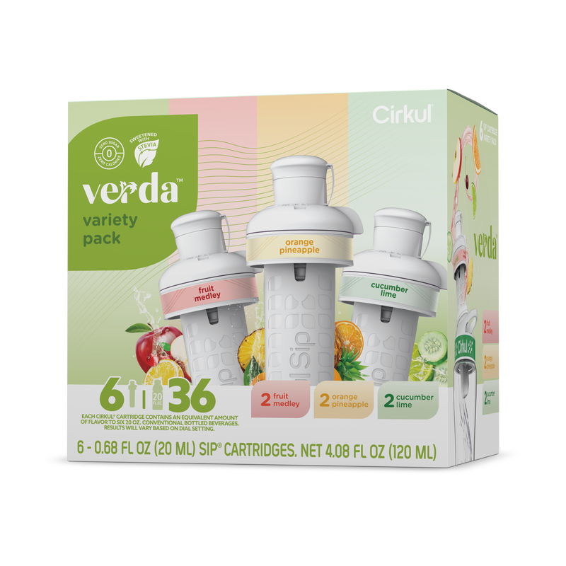 Zero-Calorie Verda 6-Pack Variety Pack CT2I - Zero-Calorie Multi-Flavor Sip Pods for Water Bottle - Default Title