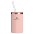 Leak-Proof Insulated The Everyday Can Cooler Cup D353P - Leak-Proof Insulated Mini Cooler Bag for Lunch - Peach Rose Picnic Stripe