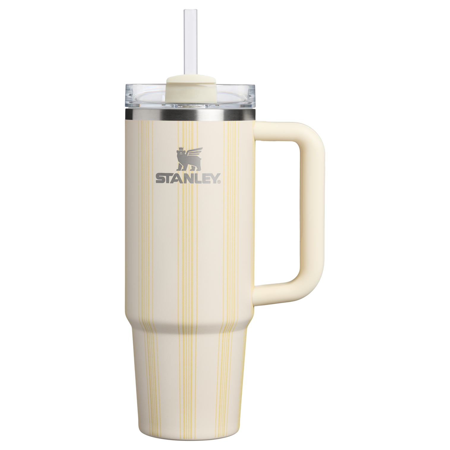Car-Cup Friendly The Quencher H2.0 Flowstate Tumbler D343V - 40oz Large Capacity Car-Cup Friendly Quencher - Cream Picnic Stripe