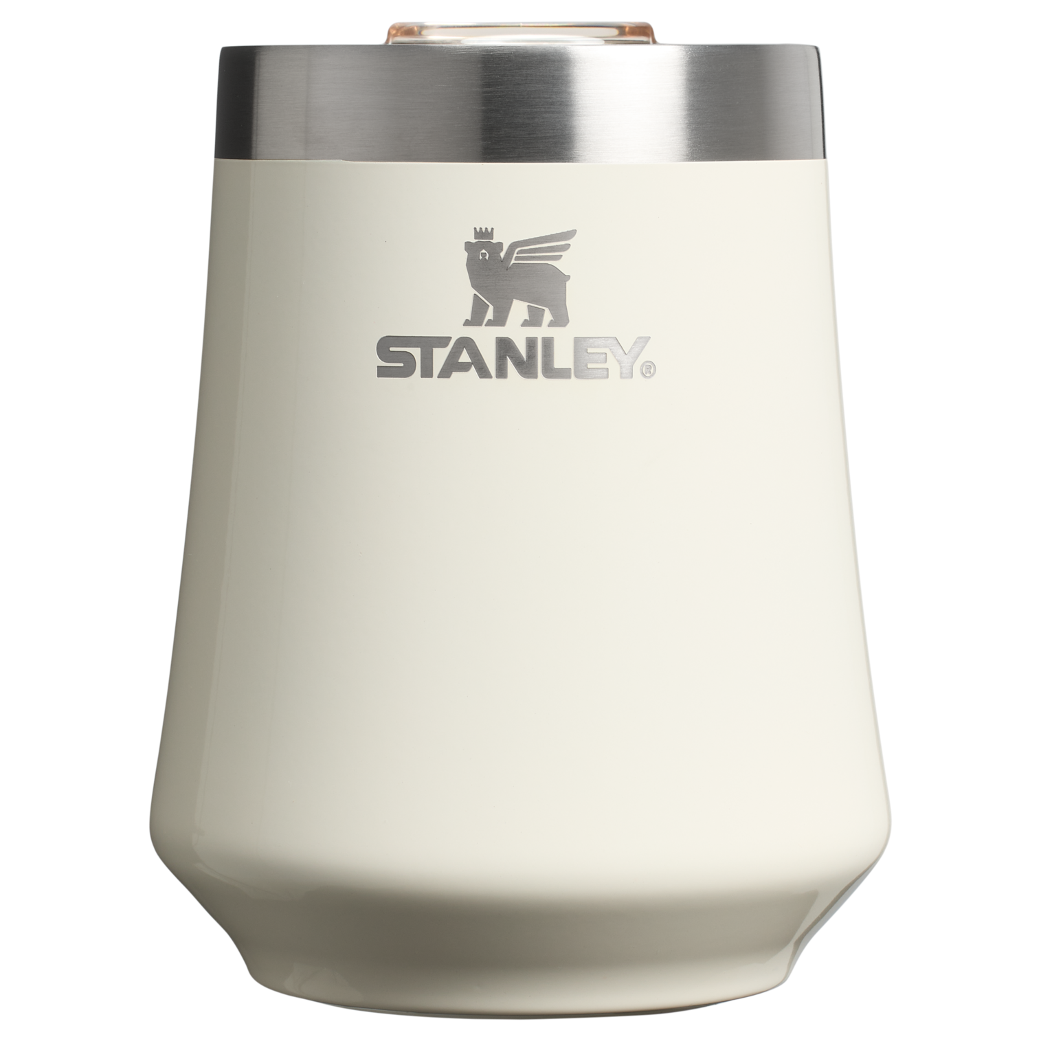 Elegant Stemless The Reserve Wine Tumbler D125V - Premium Insulated Egg-Shaped Wine Glass for Outdoors - Cream Gloss