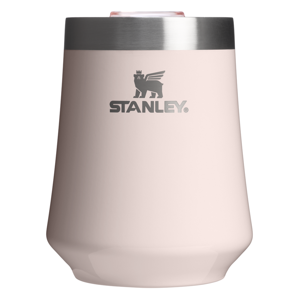 Vacuum Insulated Wine The Reserve Wine Tumbler | Stanley Create D302P - Premium Insulated Egg-Shaped Wine Glass for Outdoors - Rose Quartz Gloss