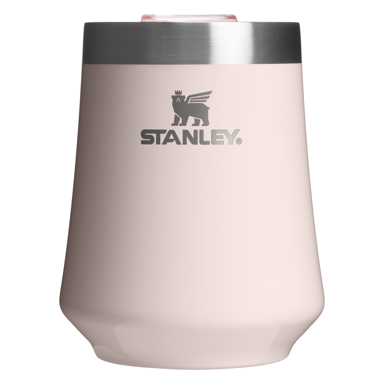 Elegant Stemless The Reserve Wine Tumbler D125V - Premium Insulated Egg-Shaped Wine Glass for Outdoors - Rose Quartz Gloss
