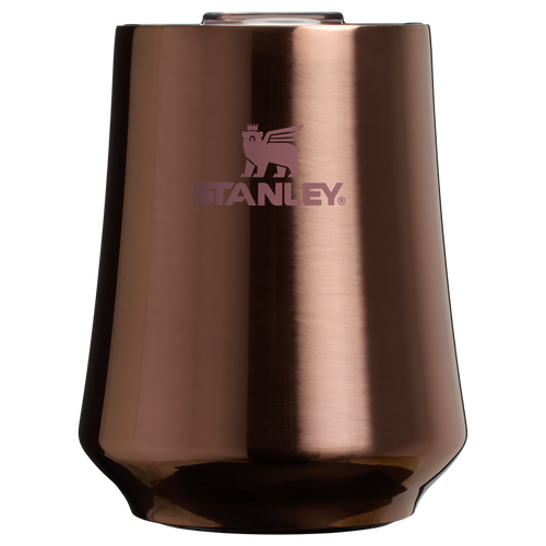 Elegant Stemless The Reserve Wine Tumbler D125V - Premium Insulated Egg-Shaped Wine Glass for Outdoors - Polished Rose Gold