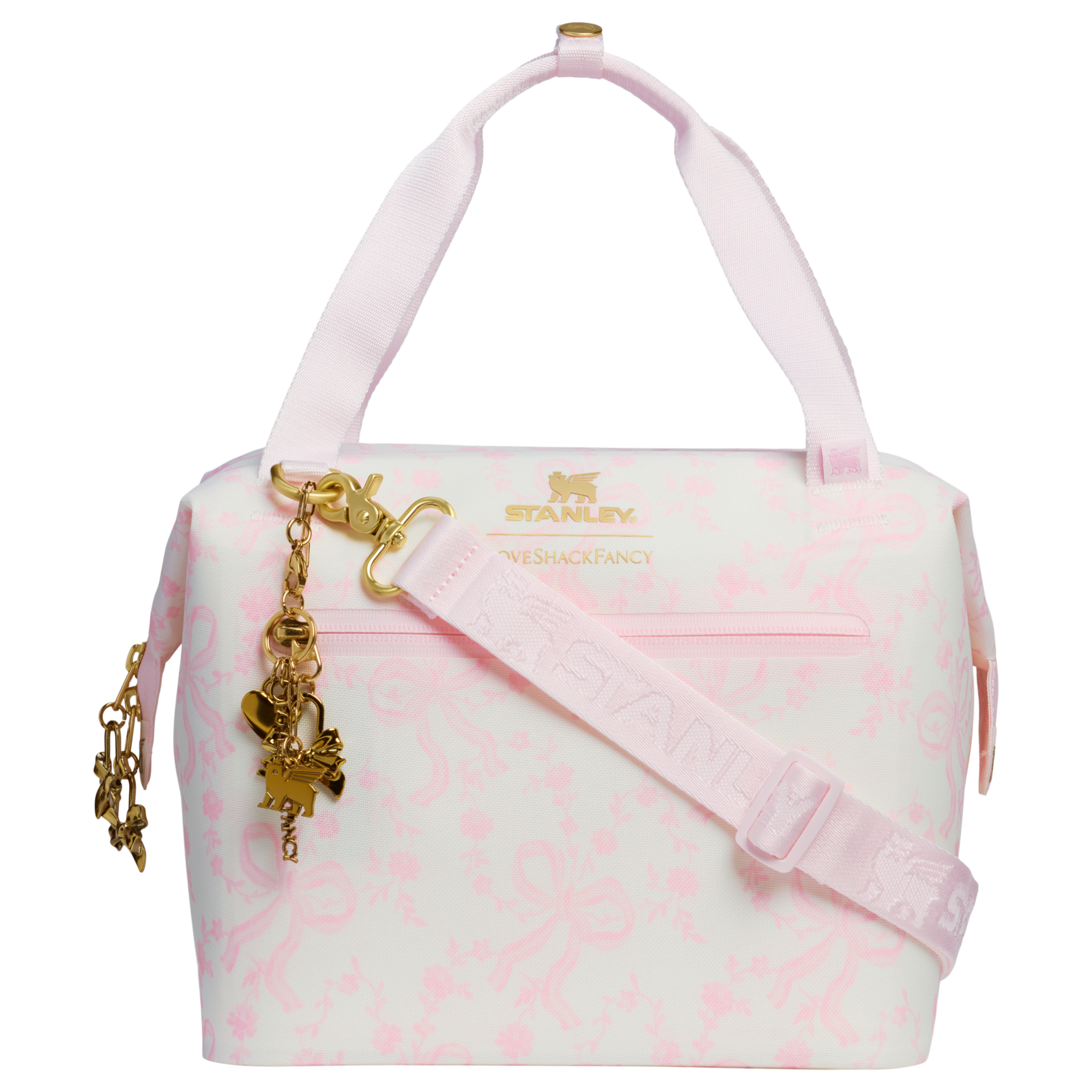 Heavy-Duty Tote Stanley 1913 x LoveShackFancy Holiday All Day Julienne Mini Cooler D194V - Heavy-Duty Ice-Retention Food & Beverage Carrier - Coquette Bow Winter Ice