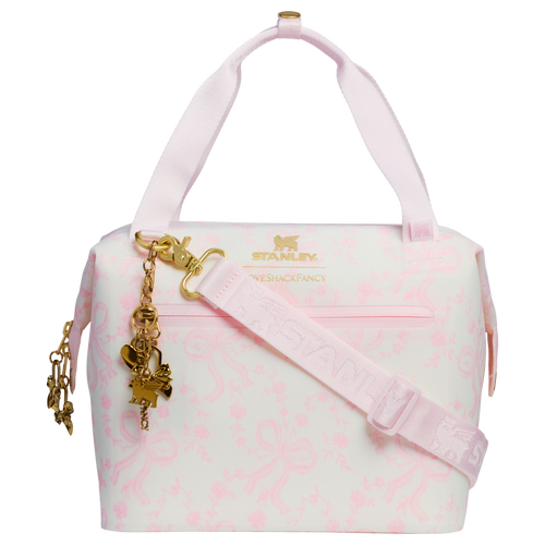 Heavy-Duty Tote Stanley 1913 x LoveShackFancy Holiday All Day Julienne Mini Cooler D194V - Heavy-Duty Ice-Retention Food & Beverage Carrier - Coquette Bow Winter Ice