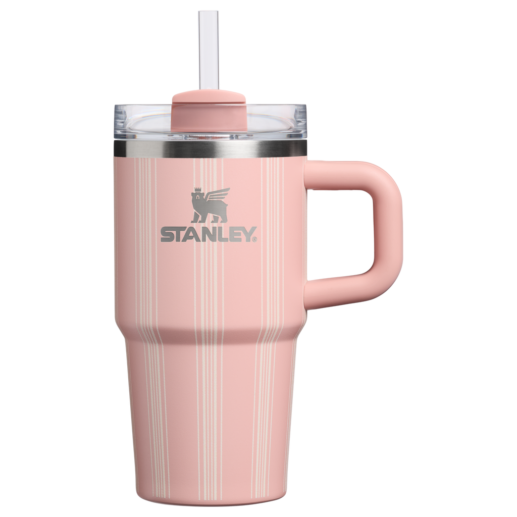 Double-Wall Vacuum The Quencher H2.0 Flowstate Tumbler D344H - Premium Stainless Steel Straw Cup for All-Day Hydration - Peach Rose Picnic Stripe