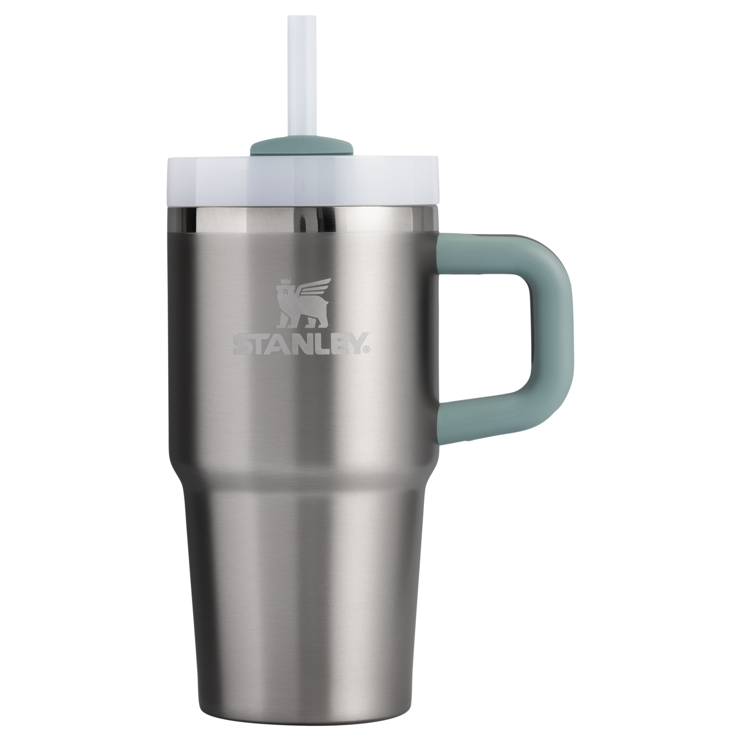 Double-Wall Vacuum The Quencher H2.O Flowstate Tumbler with Handle | Stanley Create D309N - Double-Wall Vacuum Insulated Travel Tumbler with Straw Detail