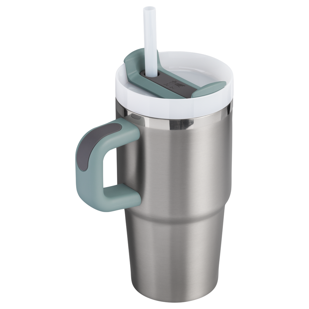 Car-Cup Friendly The Quencher H2.O Flowstate Tumbler D069R - Double-Wall Vacuum Insulated Travel Tumbler with Straw Detail
