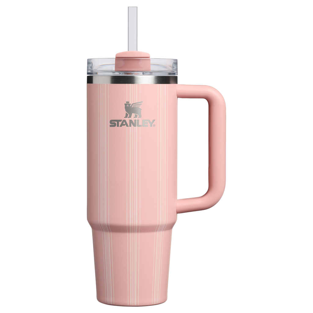 Car-Cup Friendly The Quencher H2.0 Flowstate Tumbler D343V - 40oz Large Capacity Car-Cup Friendly Quencher - Peach Rose Picnic Stripe