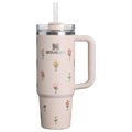 Car-Cup Friendly The Quencher H2.0 Flowstate Tumbler D363L - Double-Wall Vacuum Insulated Travel Tumbler with Straw - Rose Quartz Bouquets