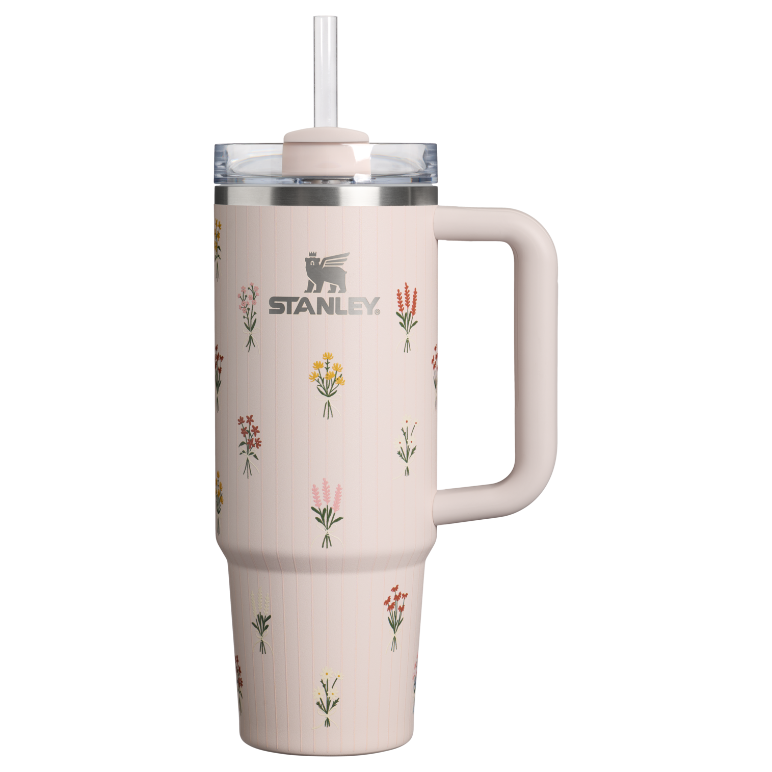 Car-Cup Friendly The Quencher H2.0 Flowstate Tumbler D363L - Double-Wall Vacuum Insulated Travel Tumbler with Straw - Rose Quartz Bouquets