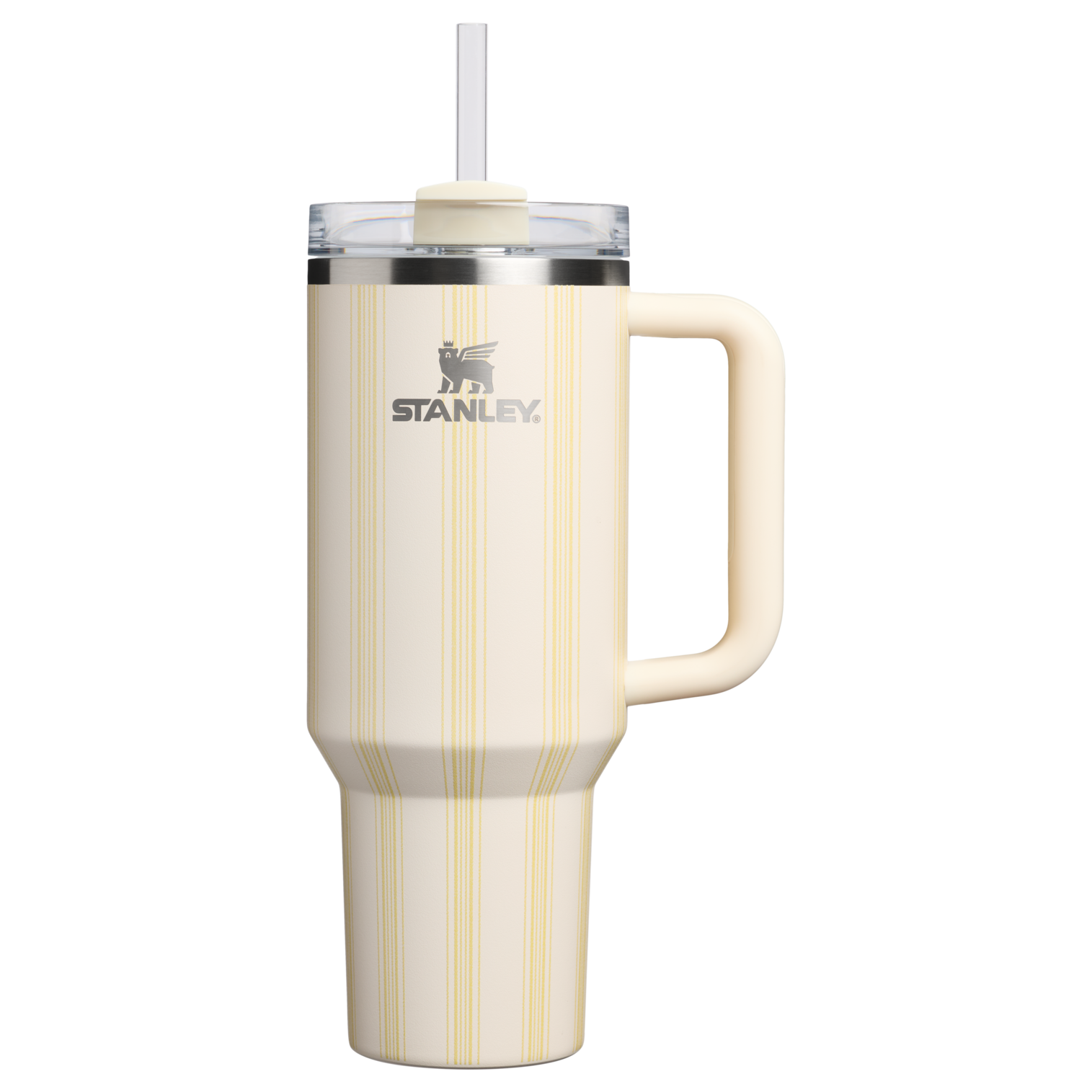 Splash-Resistant FlowState The Quencher H2.0 Flowstate Tumbler D342C - Premium Stainless Steel Straw Cup for All-Day Hydration - Cream Picnic Stripe