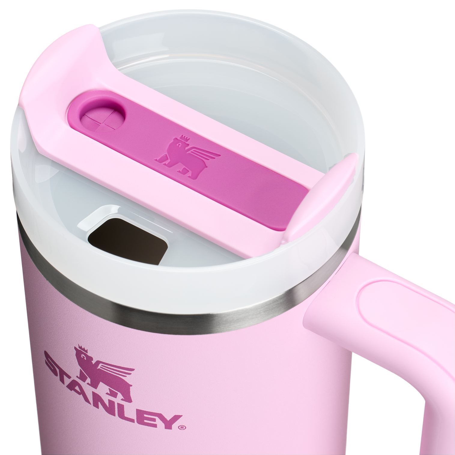 Double-Wall Vacuum The Quencher H2.0 Flowstate Tumbler | Stanley Create D331C - FlowState 3-Position Lid Insulated Travel Mug Detail