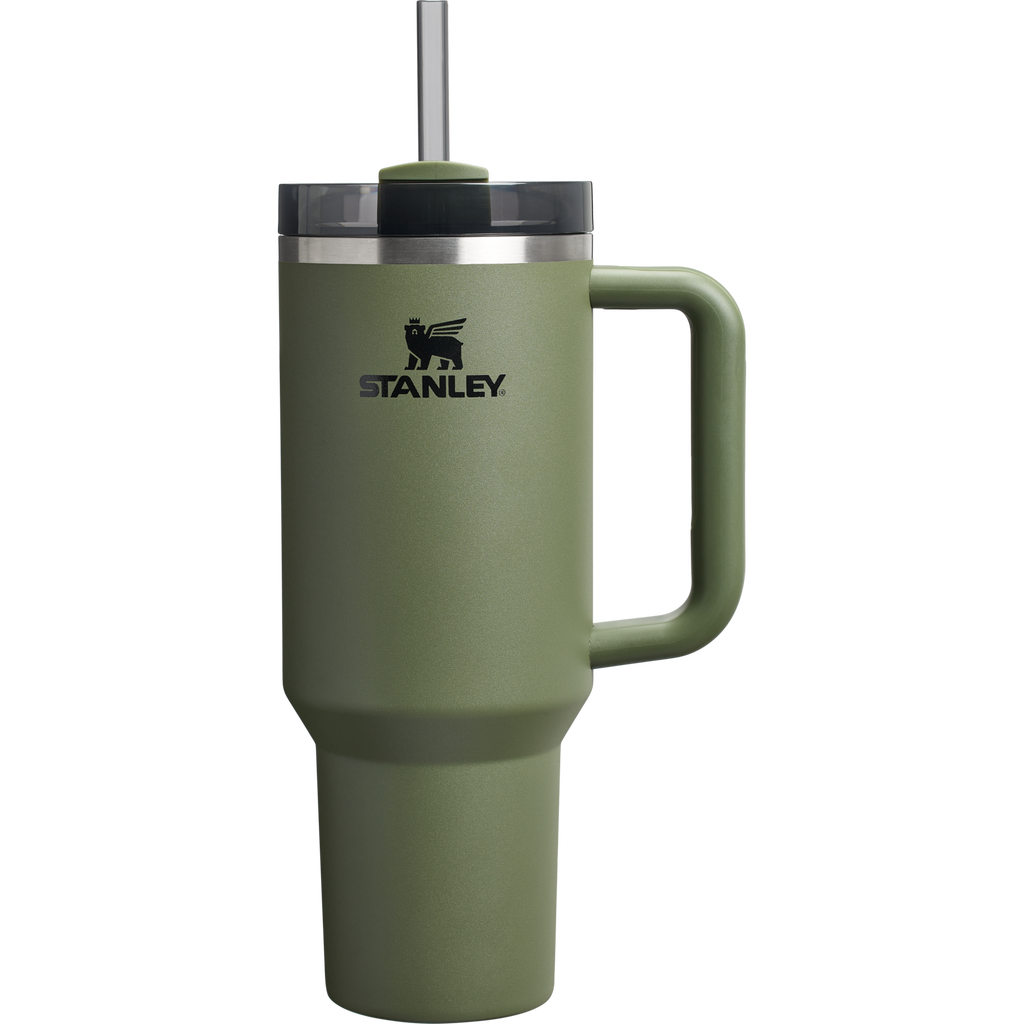 Double-Wall Vacuum The Quencher H2.0 Flowstate Tumbler  | Stanley Create D332L - 40oz Large Capacity Car-Cup Friendly Quencher - Dried Pine