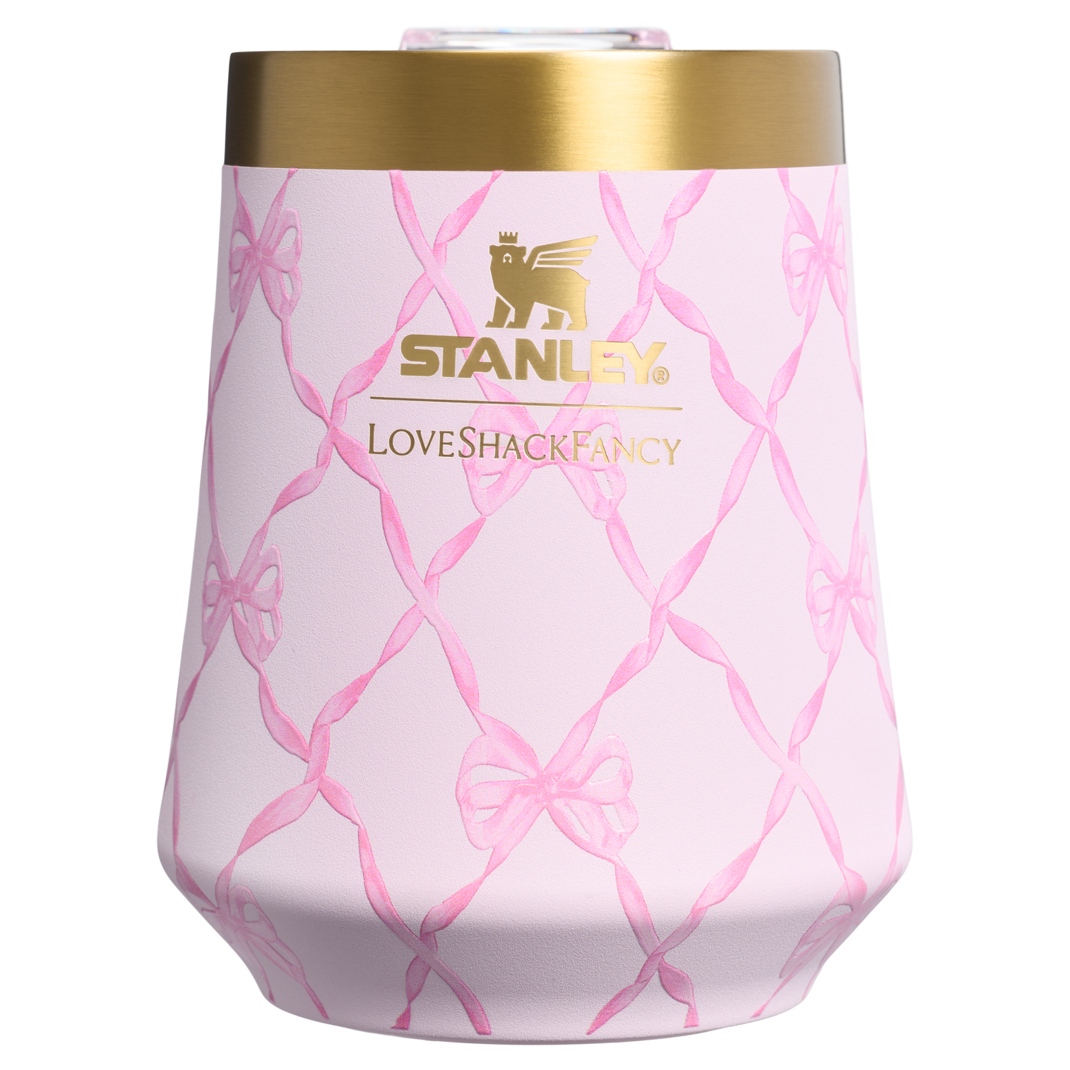 Elegant Stemless Stanley 1913 x LoveShackFancy Holiday Reserve Wine Tumbler D204X - Premium Insulated Egg-Shaped Wine Glass for Outdoors Detail