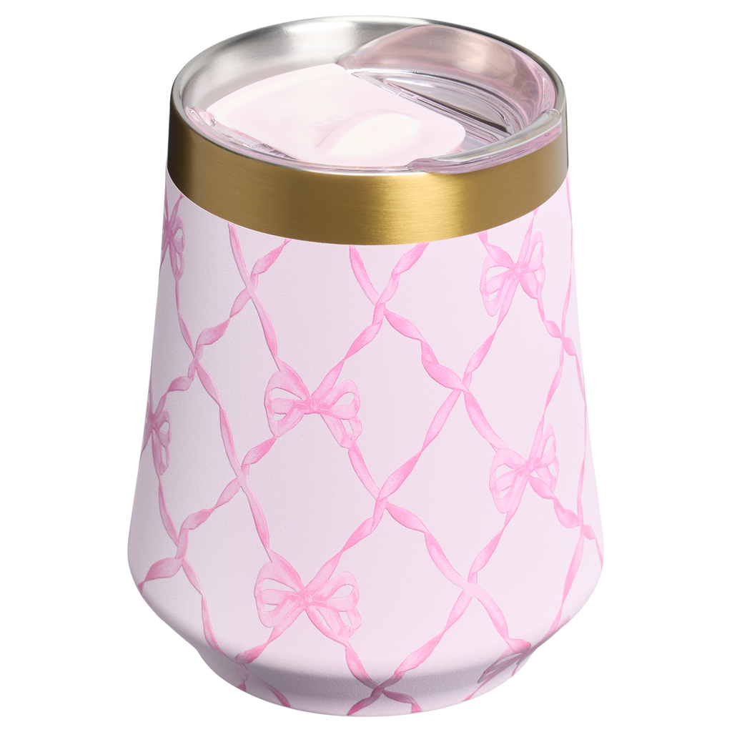 Vacuum Insulated Wine Stanley 1913 x LoveShackFancy Holiday Reserve Wine Tumbler D367F - Elegant Stemless Vacuum Insulated Wine Tumbler Detail