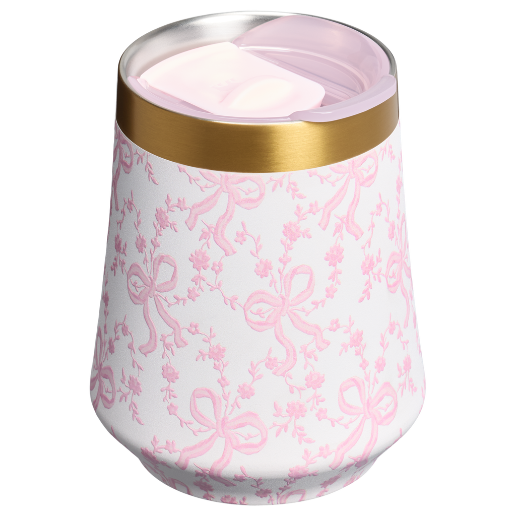 Vacuum Insulated Wine Stanley 1913 x LoveShackFancy Holiday Reserve Wine Tumbler D367F - Elegant Stemless Vacuum Insulated Wine Tumbler Detail