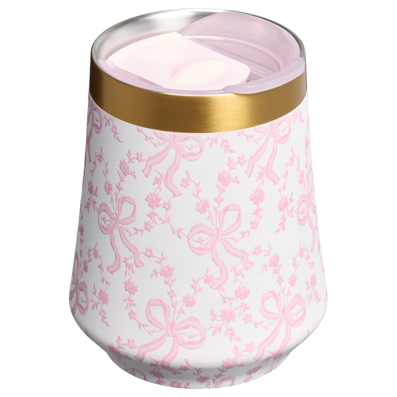 Vacuum Insulated Wine Stanley 1913 x LoveShackFancy Holiday Reserve Wine Tumbler D367F - Elegant Stemless Vacuum Insulated Wine Tumbler Detail