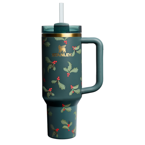 Car-Cup Friendly The Cheers & Cheer Quencher H2.0 Flowstate Tumbler D188Q - Premium Stainless Steel Straw Cup for All-Day Hydration - Holiday Botanical