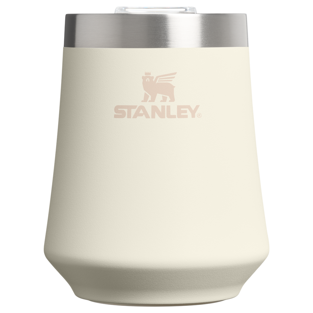 Elegant Stemless The Reserve Wine Tumbler D125V - Premium Insulated Egg-Shaped Wine Glass for Outdoors - Cream