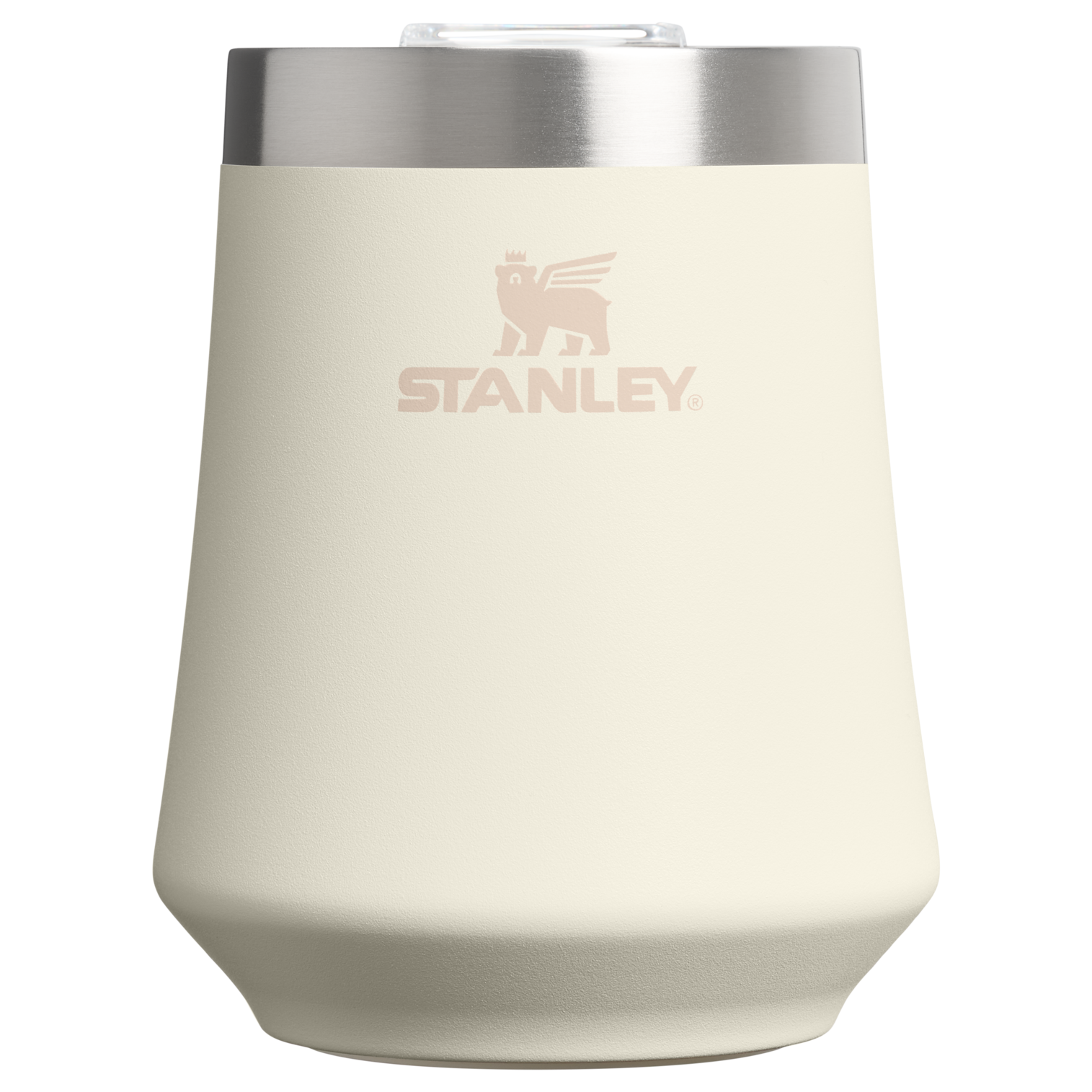 Elegant Stemless The Reserve Wine Tumbler D125V - Premium Insulated Egg-Shaped Wine Glass for Outdoors - Cream