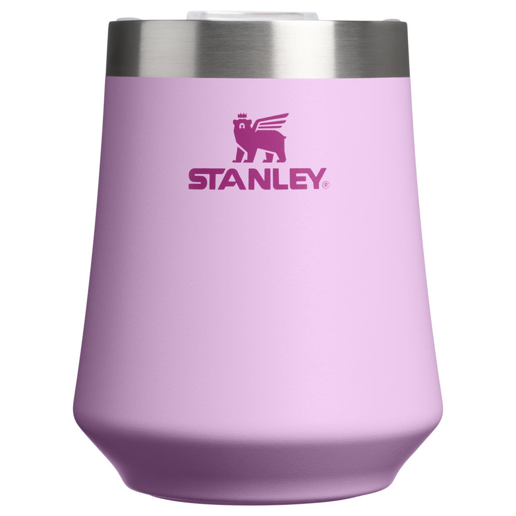 Elegant Stemless The Reserve Wine Tumbler D125V - Premium Insulated Egg-Shaped Wine Glass for Outdoors - Soft Orchid