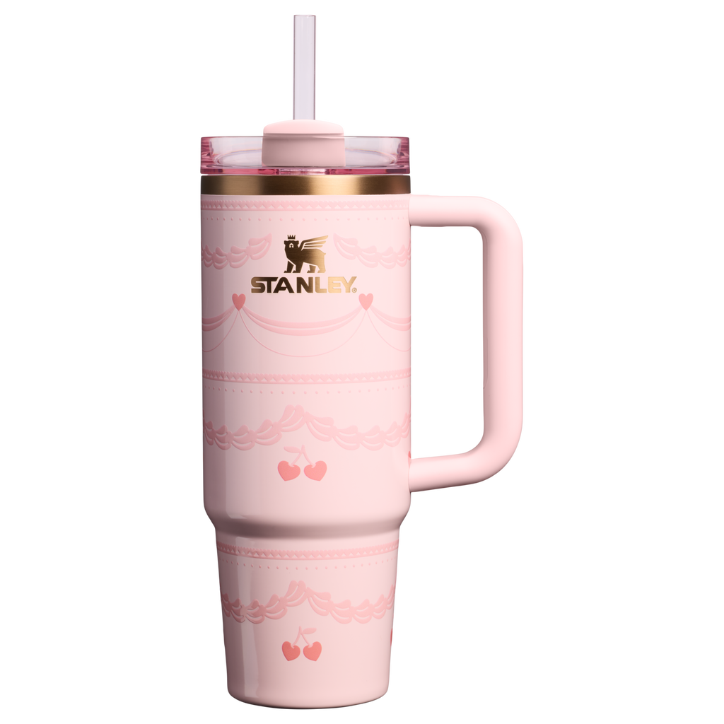 Car-Cup Friendly The Valentine’s Day Quencher H2.0 Flowstate Tumbler D232U - Double-Wall Vacuum Insulated Travel Tumbler with Straw - Pink Velvet Cake