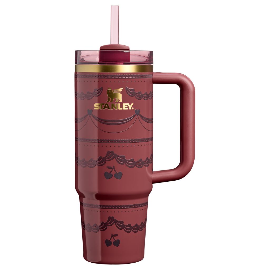 Car-Cup Friendly The Valentine’s Day Quencher H2.0 Flowstate Tumbler D232U - Double-Wall Vacuum Insulated Travel Tumbler with Straw - Red Velvet Cake