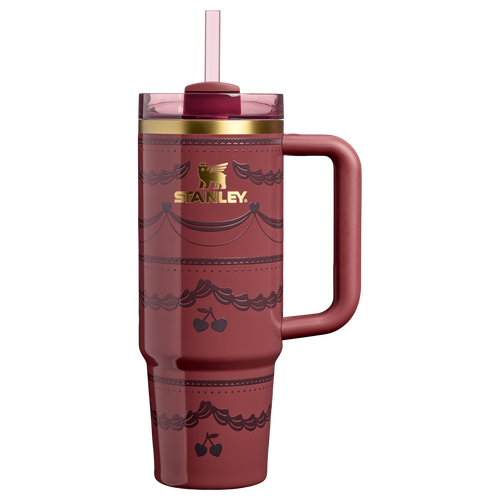 Car-Cup Friendly The Valentine’s Day Quencher H2.0 Flowstate Tumbler D232U - Double-Wall Vacuum Insulated Travel Tumbler with Straw - Red Velvet Cake