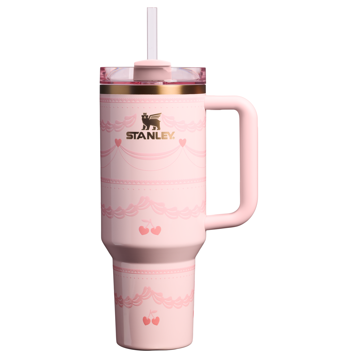Splash-Resistant FlowState The Valentine’s Day Quencher H2.0 Flowstate Tumbler D231T - Double-Wall Vacuum Insulated Travel Tumbler with Straw - Pink Velvet Cake