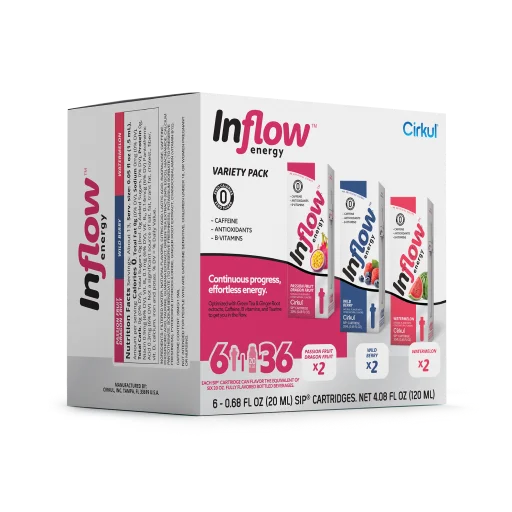 Natural Fruit Flavored Inflow Energy 6-Pack Variety Pack VCUW - Zero-Calorie Multi-Flavor Sip Pods for Water Bottle Detail