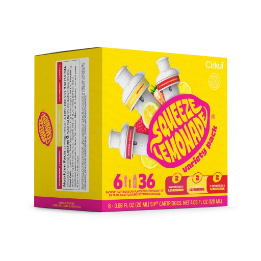 Sugar-Free Squeeze Lemonade 6-Pack Variety Pack 3TLS - Sugar-Free Fruit Flavor Cartridge Refill Detail