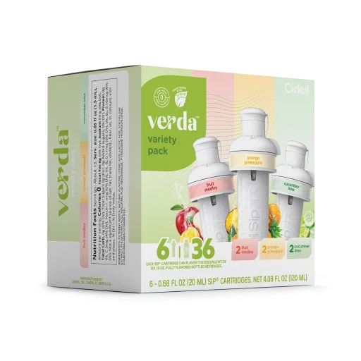 Zero-Calorie Verda 6-Pack Variety Pack CT2I - Zero-Calorie Multi-Flavor Sip Pods for Water Bottle Detail